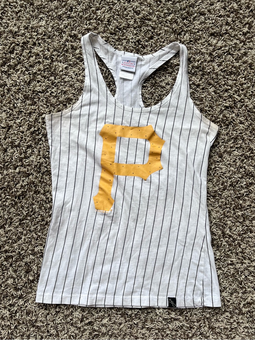 5th & Ocean Pittsburgh Pirates Embellished Striped Graphic Tank Top